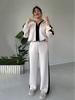 2025 Autumn Women's Fashion Color Block Casual Knitted Two-Piece Set