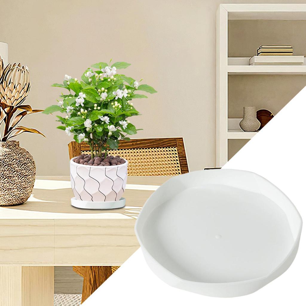 Round Plant Saucer Tray Leak-Proof Drip Catcher Protect Floors & Furniture for Pots, Indoor Outdoor Garden Balcony Use