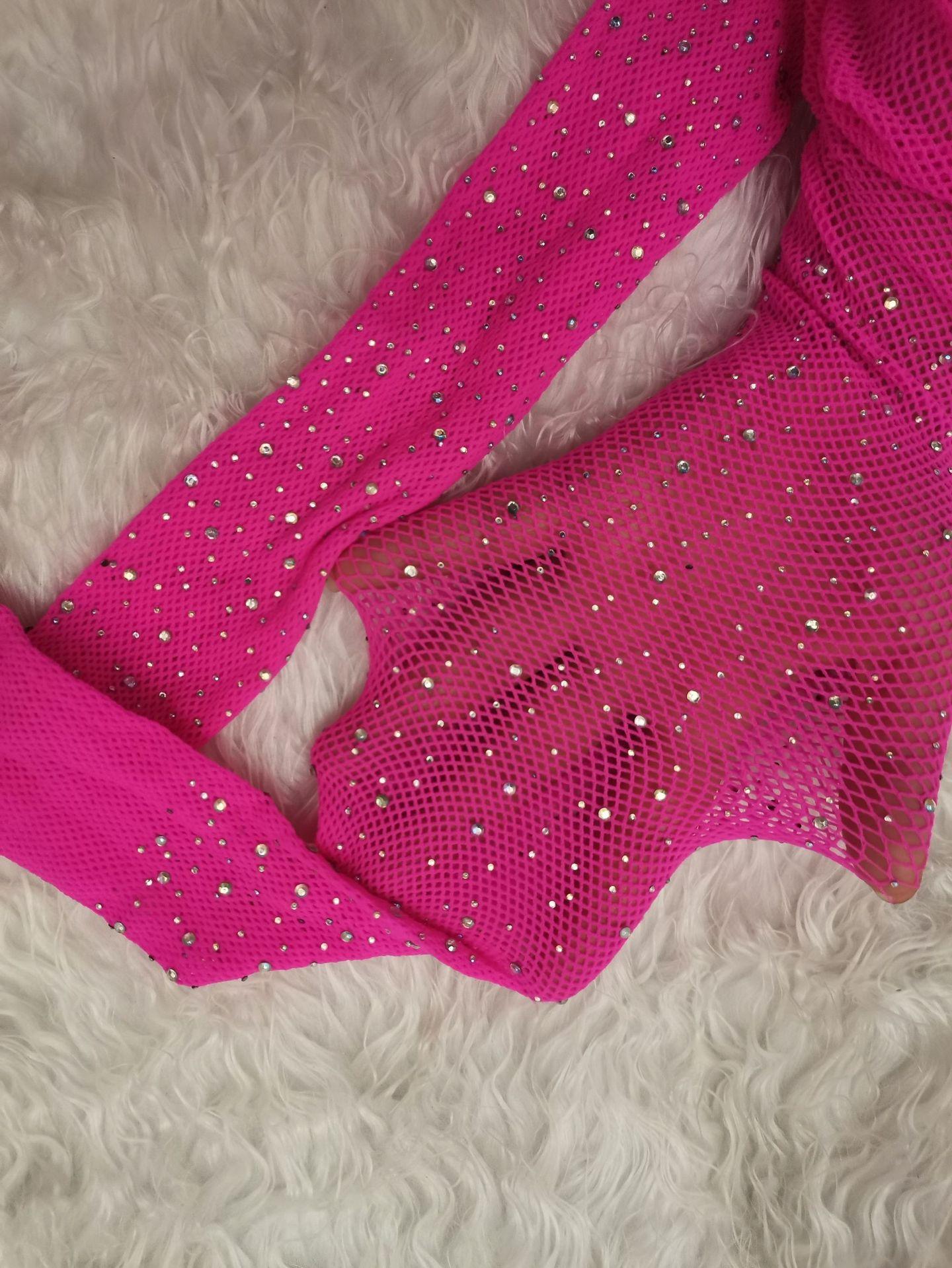 Skin-colored Diamond-patterned Stockings One Size