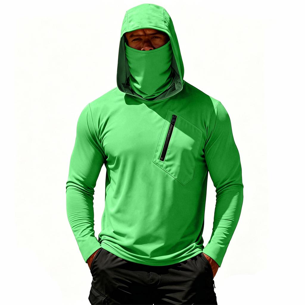 Men's Casual Hooded Long Sleeve Sunscreen Top