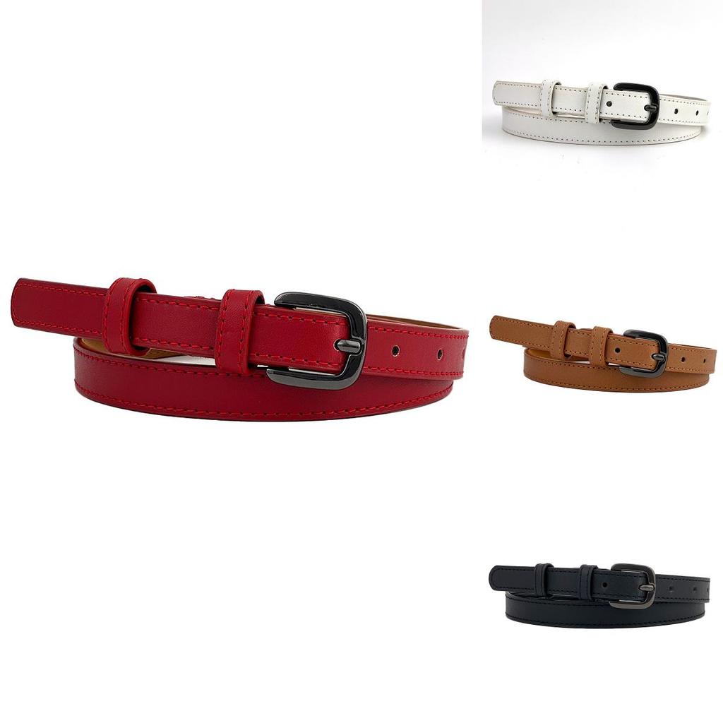 Womens Casual Pu Leather Belt With Simple Pin Buckle For Work And Weekend Wear