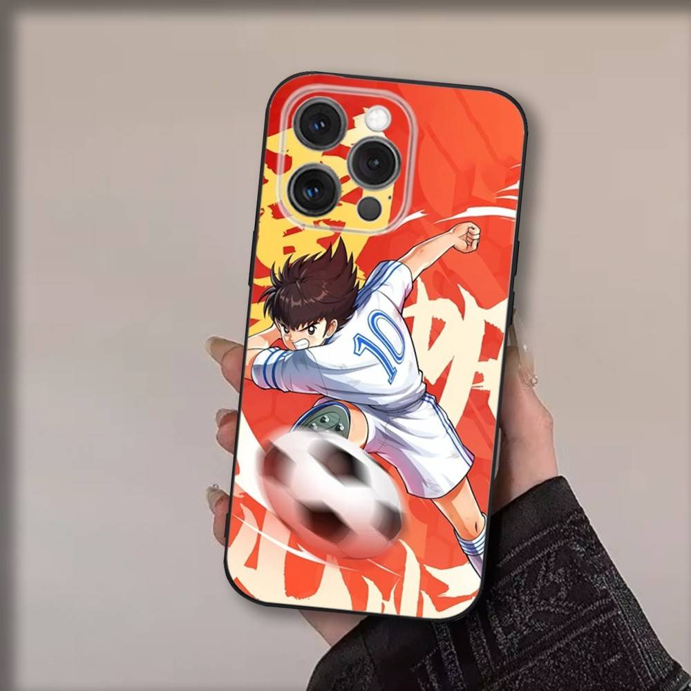 Custodia per Telefono Anime C-Captain T-Tsubasa Per iPhone 17,16,15,14,13,12,11,Pro,Max,Plus,Air,X,XS,XR,SE,8,7,Mini,Morbida Nera Funda