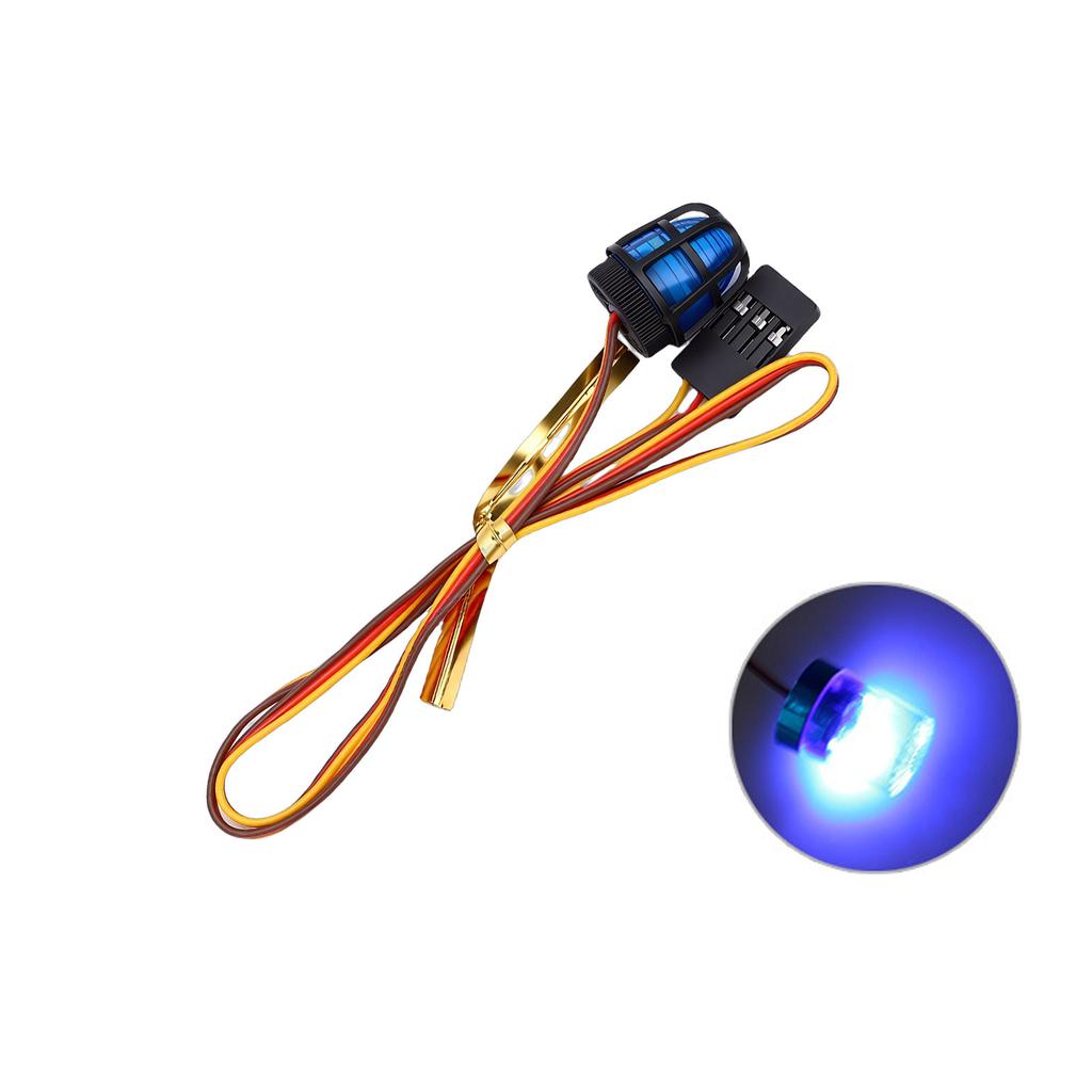 RC Flashing LED Lights with CH3 Control Mode Rotating Beacon Light for Construction Ambulance Vehicle Blue