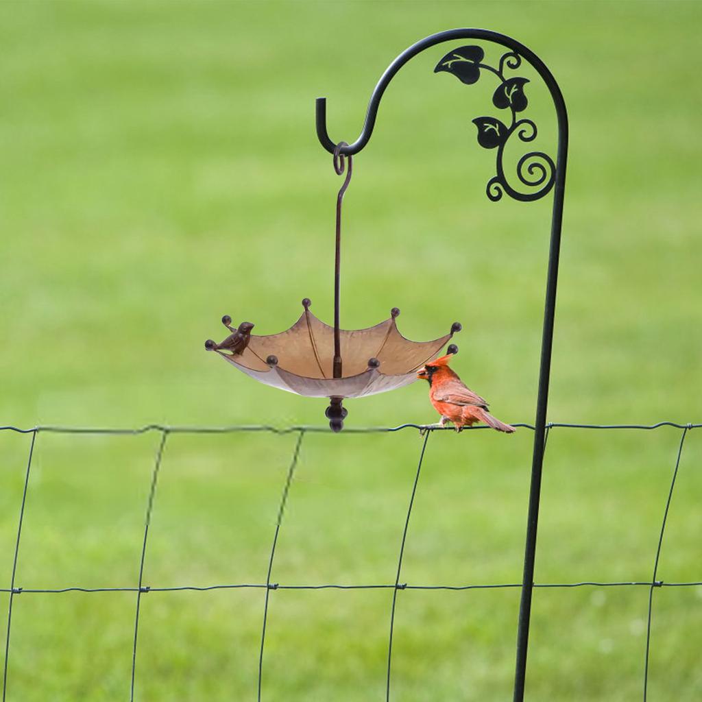 Hanging Bird Feeder Tray Bird Bath For Outdoors, Umbrella Shaped Wild Bird Feeders Tray For Bird Bath, Feeder For Outside, Metal Tray And Water