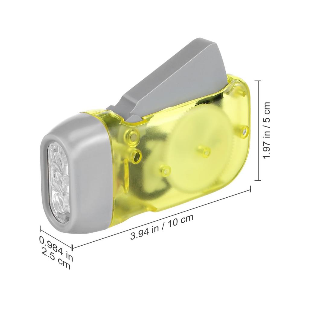 INOOMP Hand Crank 3 Manual No Batteries Emergency Safety Electric Flashlight for Outdoor Home and Power Outages Flashlight, LEDs, Generator, Required,