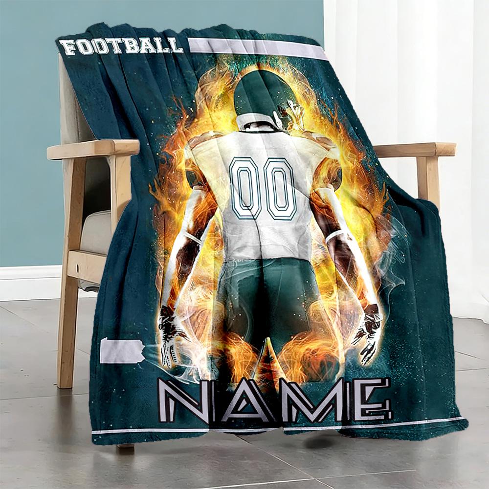 Rugby Style45 Customize Text Blanket Gift Personalized Blanket Comfortable Perfect for Couch Picnics Office Chair Nap Ideal for All Seasons