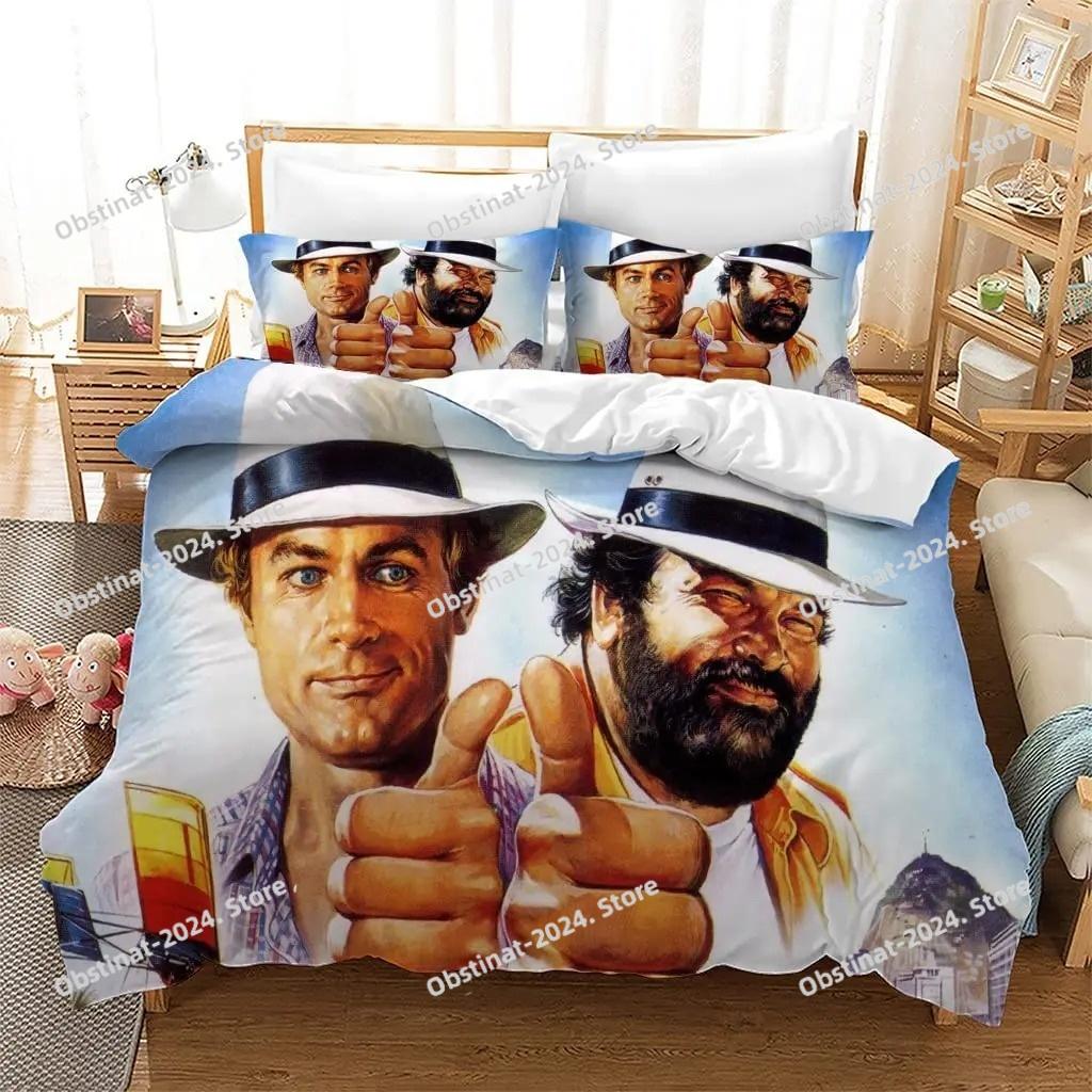 3D Customisable Bud Spencer Terence Hill film star Bedding Set Printed Bed Duvet Cover Sheet Pillowcase Bed Full Queen King Size