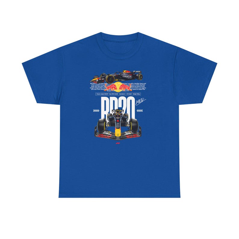 

Red Bull Racing RB20 F1 Автомобіль Вінтажний Технологічний Графічний Футболка, Унісекс Оверсайз Вуличний Одяг, Подарунок для Фаната Формули-1 XXXL синій