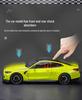 1:24 BMW M4 Diecast Car Model with Shock Absorption, Pull-Back, Steering, Sound, and Light Features.