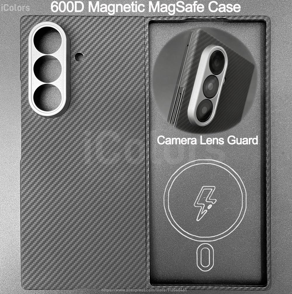 Magnetic MagSafe Case  for Samsung Galaxy Z Fold 7 W26 Aramid Carbon Fiber Cover Ultra-Thin Lightweight Armor Protective Cover