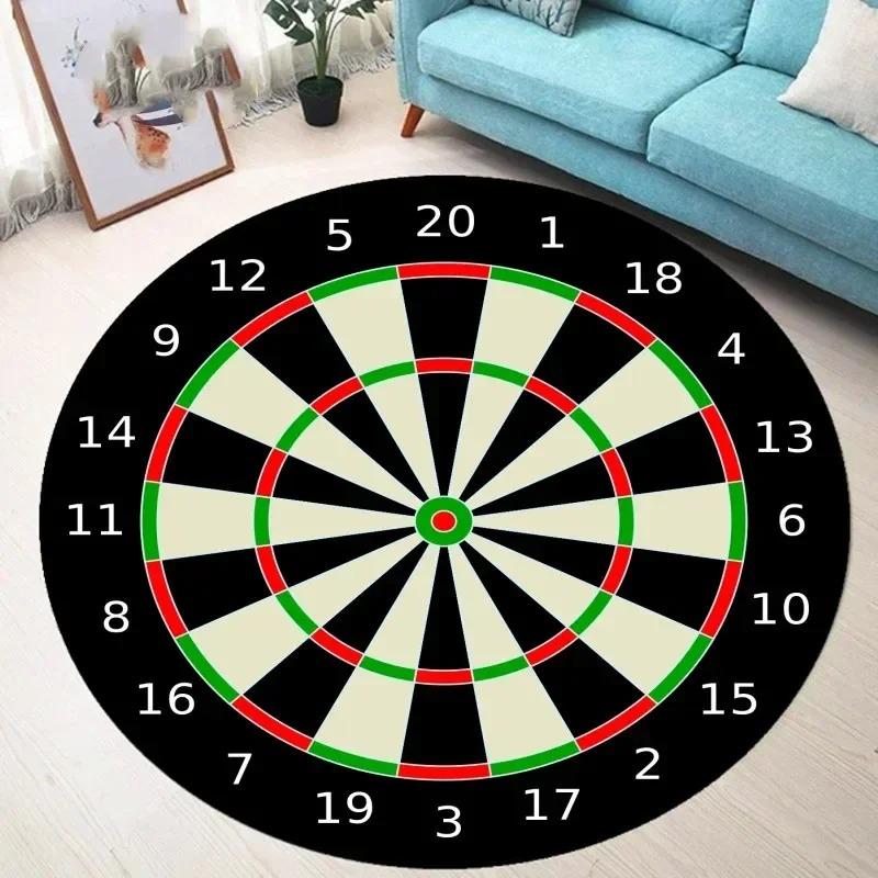 Dartboard Pattern Round Non-slip Rug  Bullseye Round Rug  Youth Bedroom and Living Room Chair Cushion Stylish Home Decor Rug