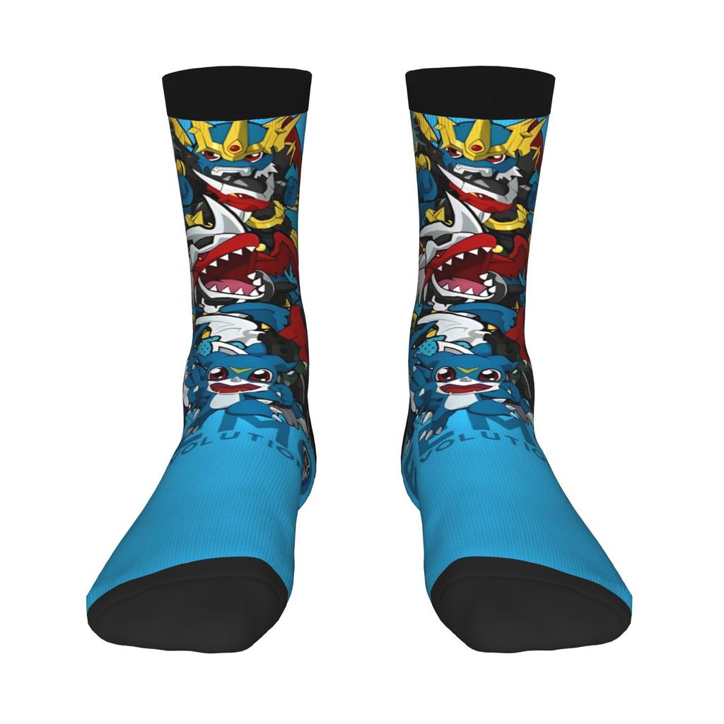 Winter Warm Hip-hop Unisex Digimon and Crests Socks Nostalgic Anime Breathable Skateboard Socks