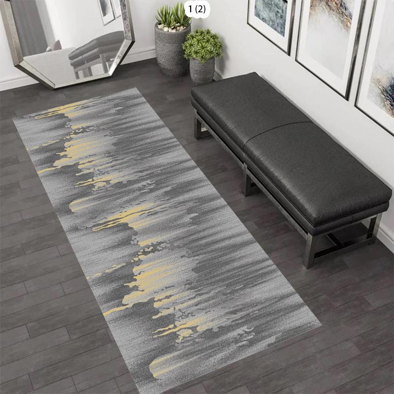 

Grey Light Luxury Long Corridor Carpet Runner Rug Senior Decoration Hall Passageway Rugs Stairway Non-slip Floor Mat Washable 40X120CM