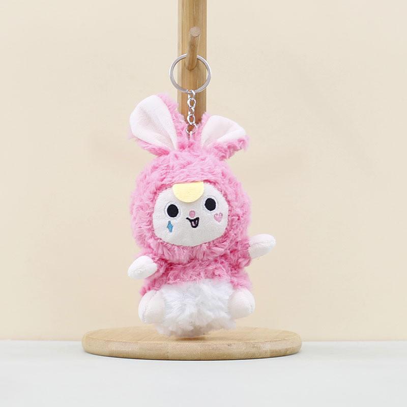 Rabbit Plush Cartoon Toys Keychain Stuffed Dolls Bag Decorations Gifts Kids