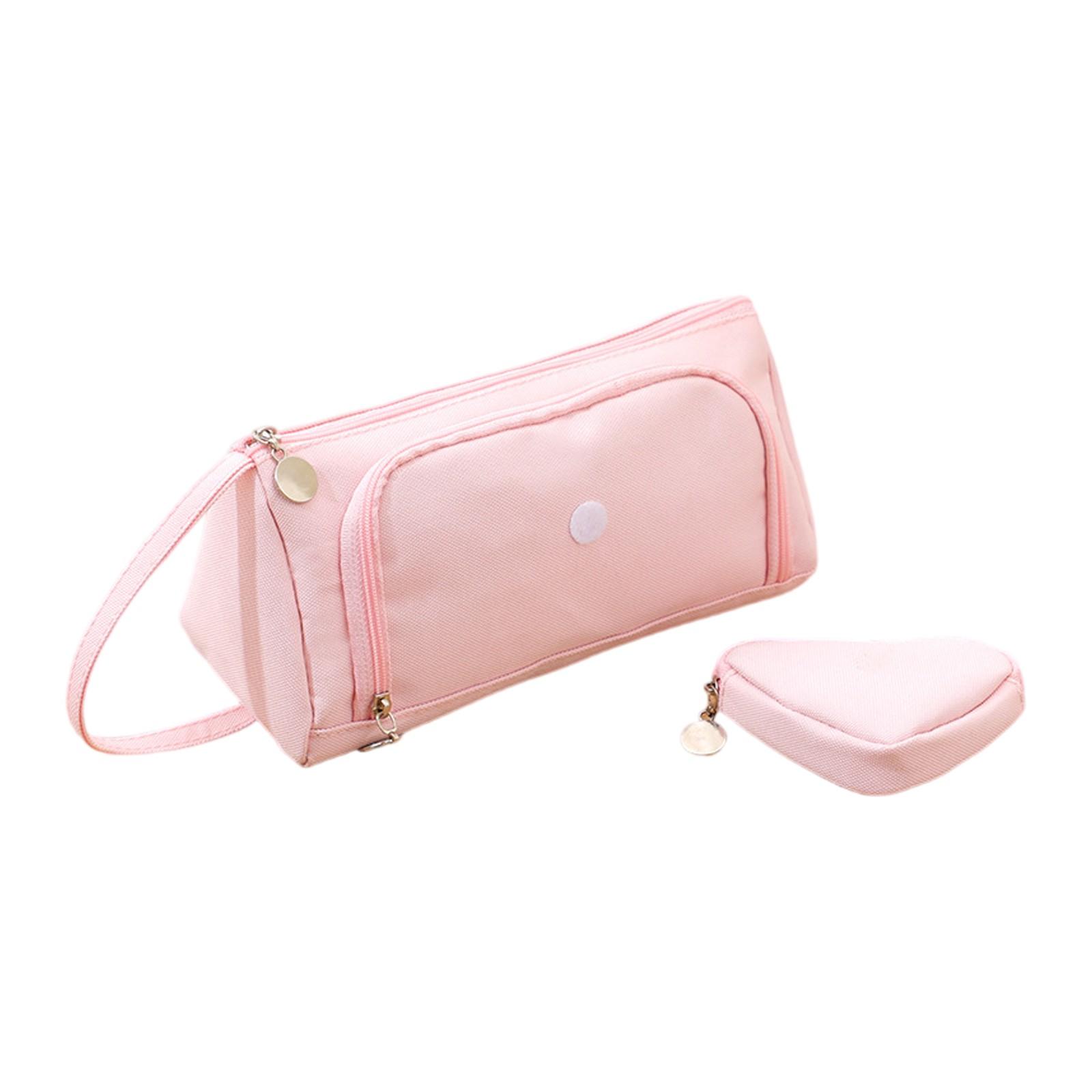 

Двухслойный пенал из ткани Оксфорд с передним карманом, большой вместимости, в японском стиле, высокой эстетики, студенческая ручная сумка для канцелярских принадлежностей One Size