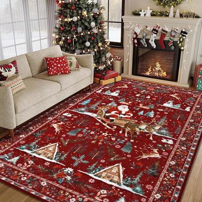 Christmas Decorative Carpet Bedroom Living Room Dirt-resistant Wear-resistant Coffee Table Sofa Cushion
