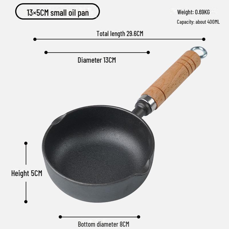 Compact Non-Stick Cast Iron Oil Pot with Pouring Spout