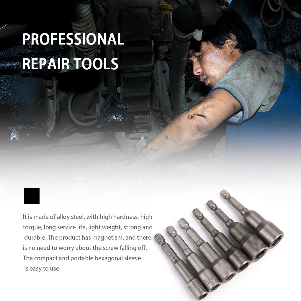 2pcs Nut Driver Bit Hexagon Socket and Shank Quick-release Nut Setter Driver Drill Bit Set