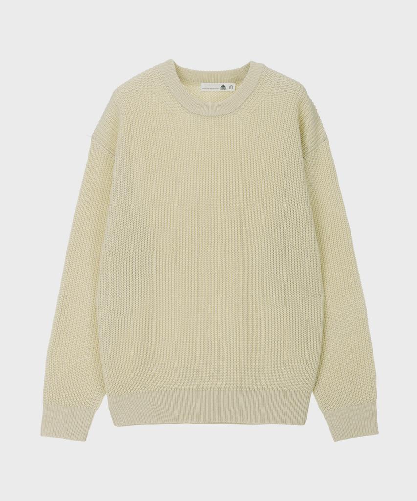 BASIC HOUSE Uni Daily Round Neck Knit Light Beige Lxkt2101