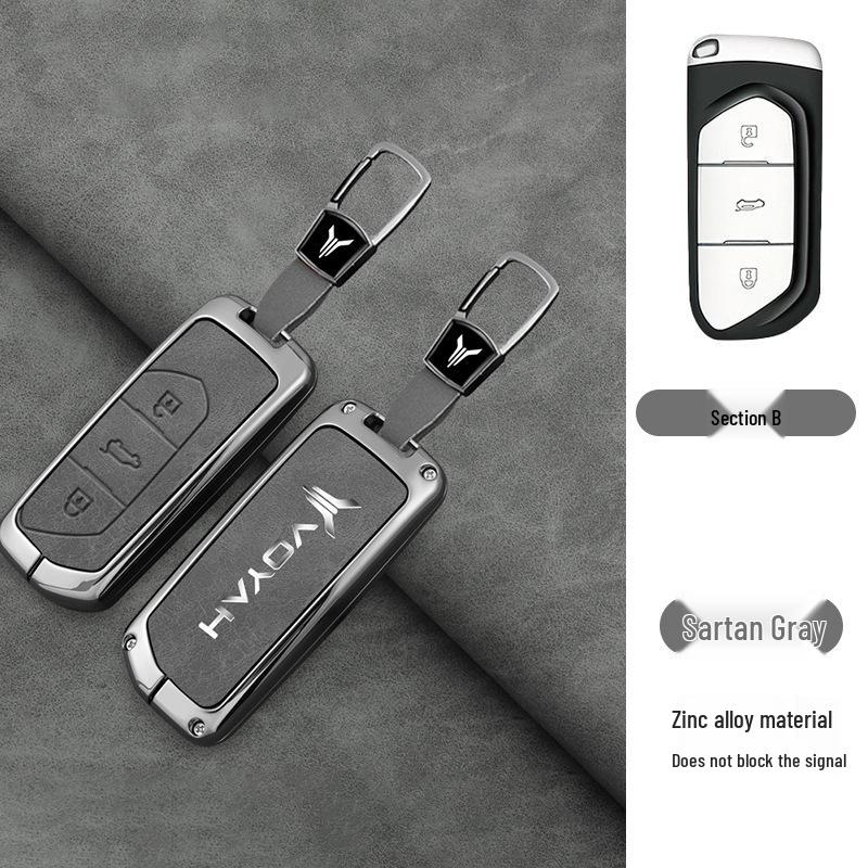 Voyah Dreamer Key Cover: 2024 Blueprint Low-Carbon Model - Simplistic Car Key Bag and Shell Buckle