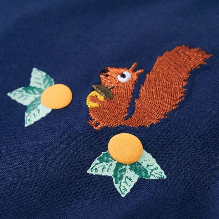 T-shirt enfants à manches longues design écureuil 2 couleurs disponibles 92-104-116-128-140