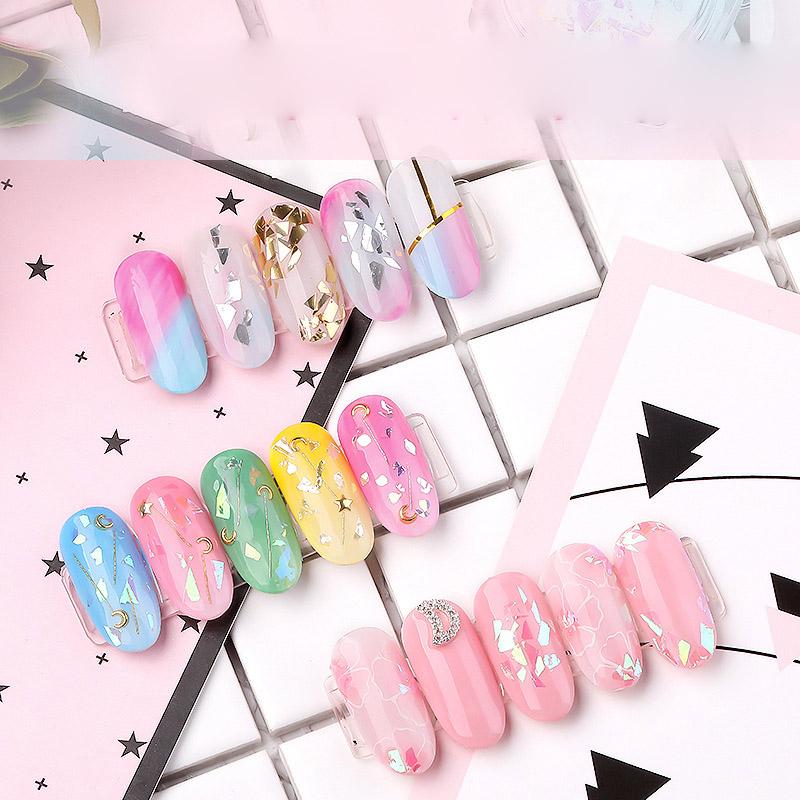 Cellophane Manicure Stickers Colored Cellophane Fragments Irregular Magic Color Aurora Paper Manicure Decoration