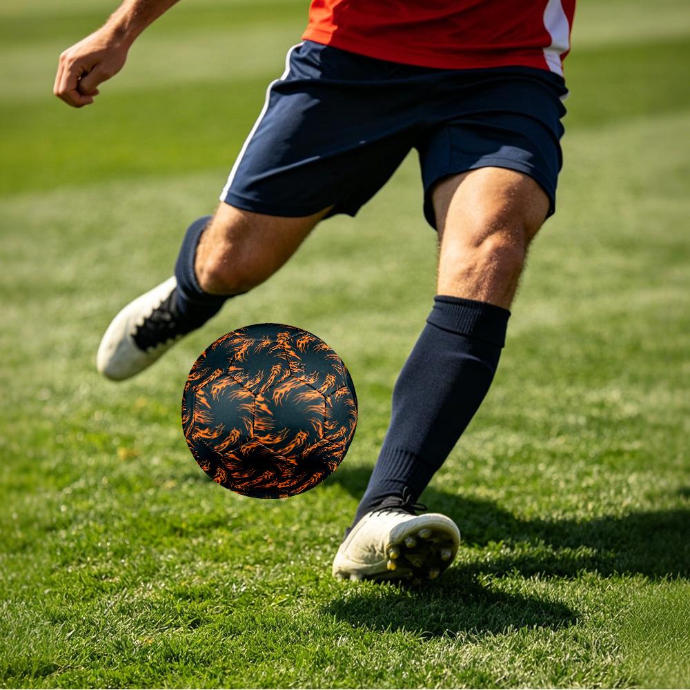 1pc Flame Art Size 5 Soccer Ball Professional Match Training Football Indoor &Outdoor Sports Ball Lightweight Durable C6511