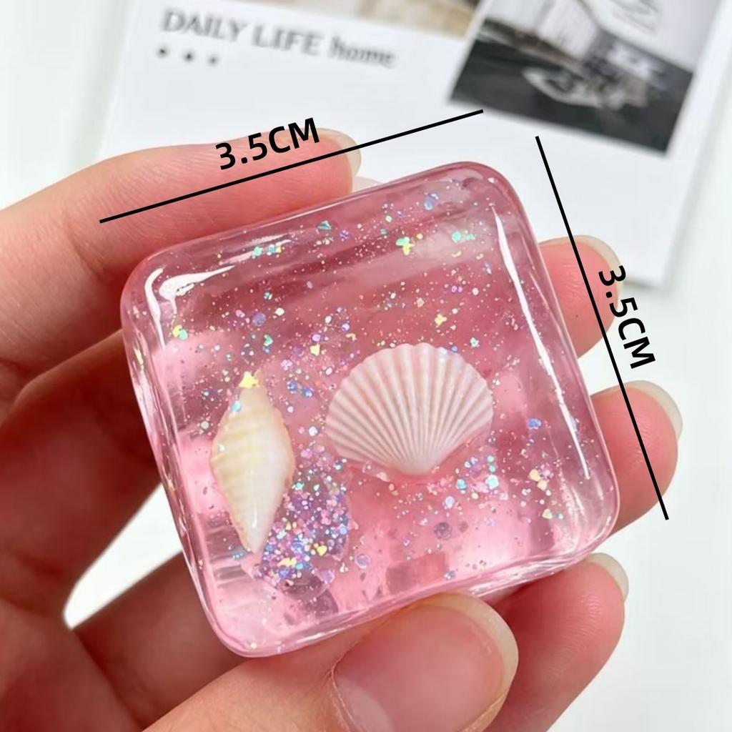 Ocean Shell 3D Water Cube Stress Relieving Toy Slow Rebound Palm Fidget Toy Gift for Girls
