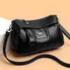 Dámská taška z měkké kůže Cestovní vícevrstvá s velkou kapacitou Taška přes rameno crossbody Taška pro matku středního věku