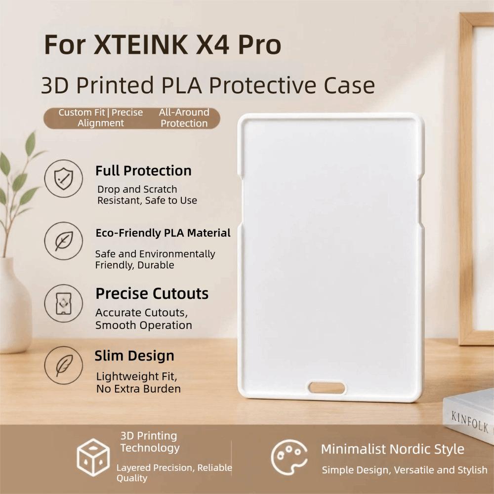 3D Printed PLA E-Reader Case Full Coverage Case for XTEINK X4 Pro Portable Electronics