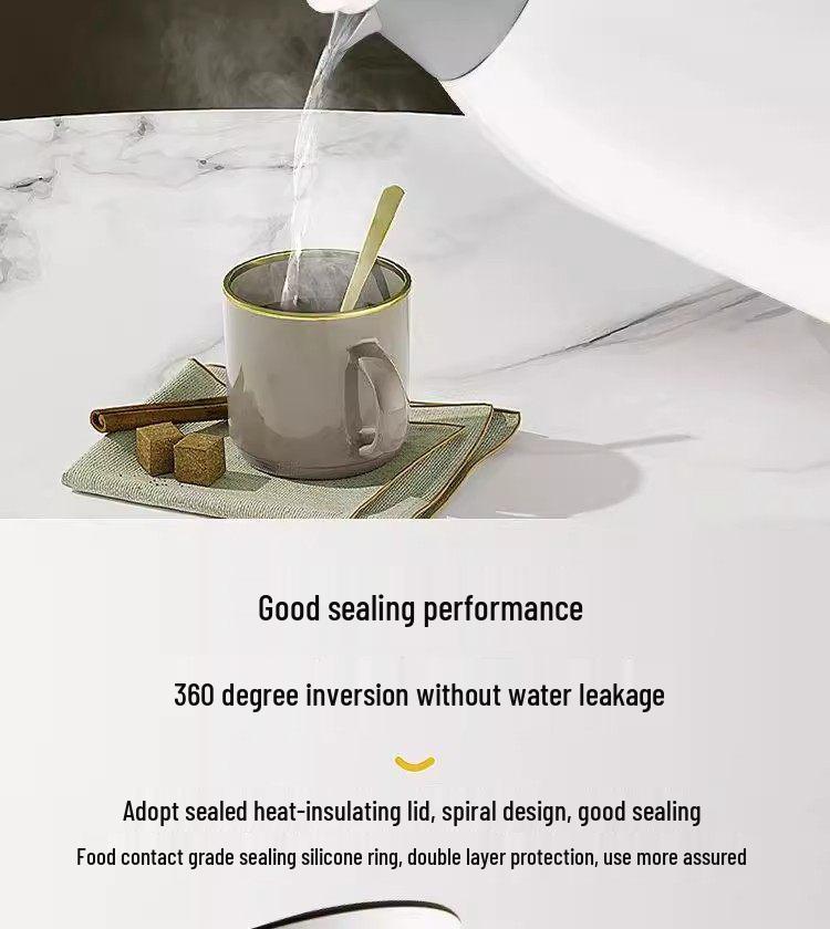 Large Capacity Glass-Lined Thermos Flask for Dormitory Use - Ideal for Hot Water and Tea