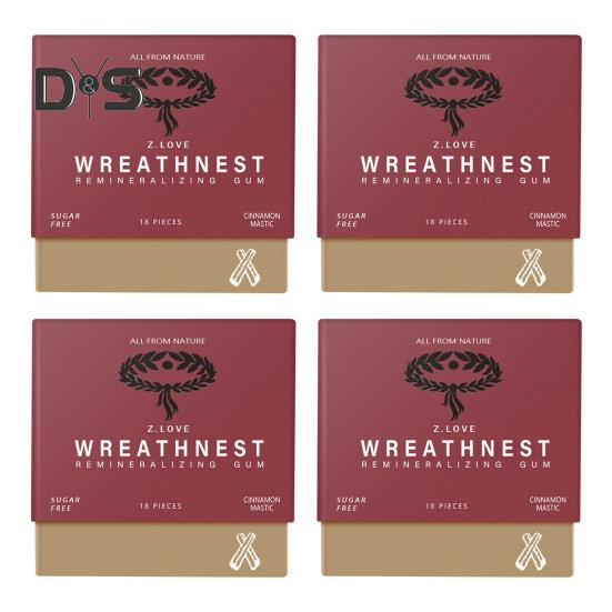 

1/4 коробки реминерализующей жевательной резинки для подбородка органическая мастика перечная мята без сахара долгосрочное освежение дыхания чистка зубов здоровье полости рта C