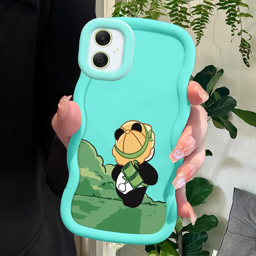 Lovely Cartoon Panda Soft Phone Cover for Samsung Galaxy A52 A73 A12 A11 S24 Ultra 5G S23 S22 S21 S20 FE Wave Edge Shockproof Protective Rubber Case