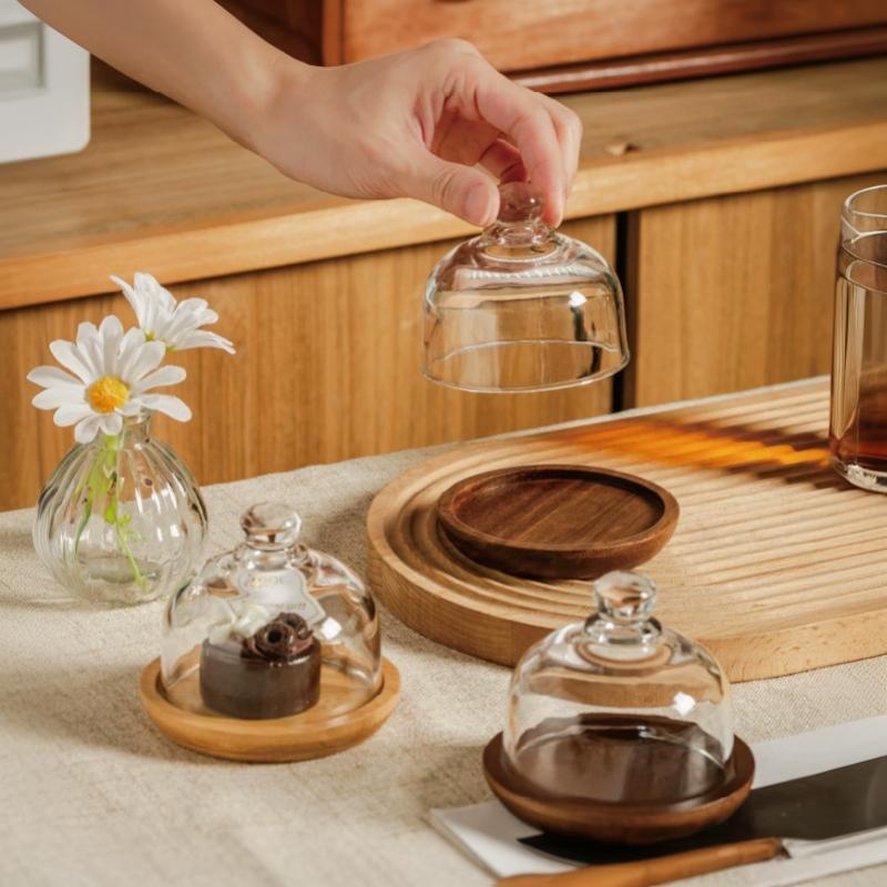 Dustproof Glass Cake Cover Food Grade Lead Free Clear Lid for Baked Goods Fruit Display