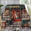 Vintage Book Store Throw Soft Flannel Throw Summer Ac Blanket Lightweight Cool Nap Blanket For Sofa Bed Couch Travel
