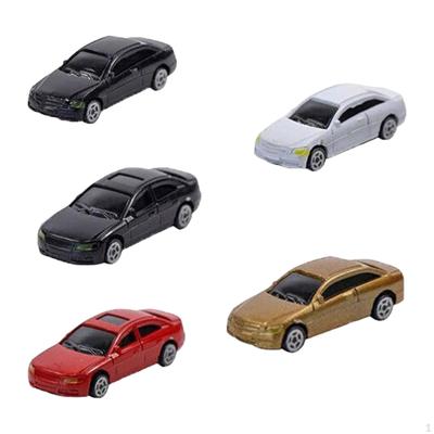 5x Mini Scale Model Cars Vehicle 1/87 Trains Parking HO Table Ornaments Building Architectural