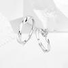 Minimalist Mobius Couple Rings Set Sterling Adjustable Open Band With Zirconia Stone