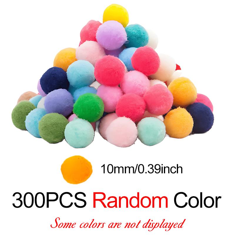 300PCS/Set Random Mixed Color Soft Pompom Ball 8mm-30mm Various Size Available Fluffy Ball DIY Handcraft Decorative Material ZYF