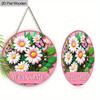 Daisy Pink Wooden Sign for Garden Decor - Charming Decorative Plaque for Home, Office, Yard, Porch Decor