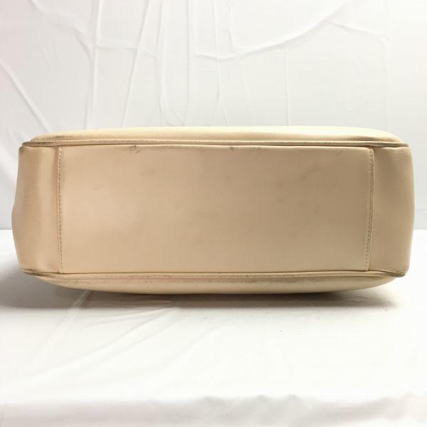 2way! FURLA Leather Shoulder Bag Handbag Beige Plain Italy Made(USED)