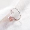 Gu Maoning Strawberry Crystal Open Ring - Cute Cat Heart Design, Adjustable for Women & Students, Japanese & Korean Style.