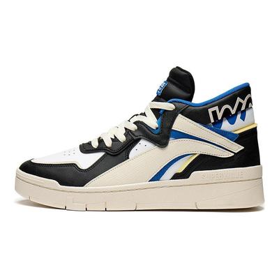 Li Ning We Wo Mid Prm Trendige Rutschfeste Langlebige High-Top Skateschuhe Herren Skateschuhe Schwarz Blau AGCS151-2