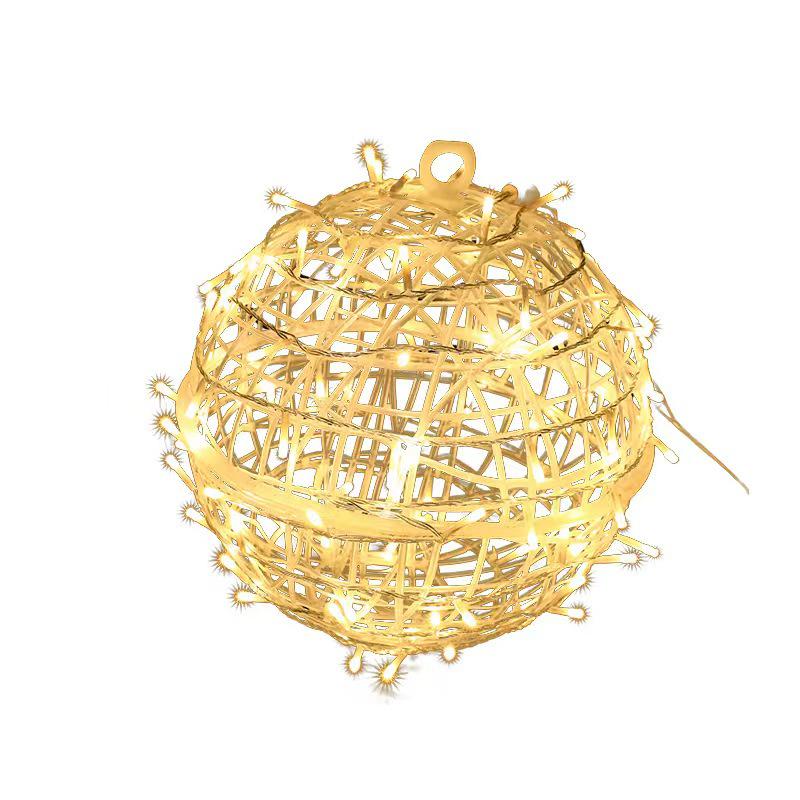LED Colorful Rattan Ball String Lights - Flashing Starry Sky Decoration for Trees, Streets, Malls, Parks