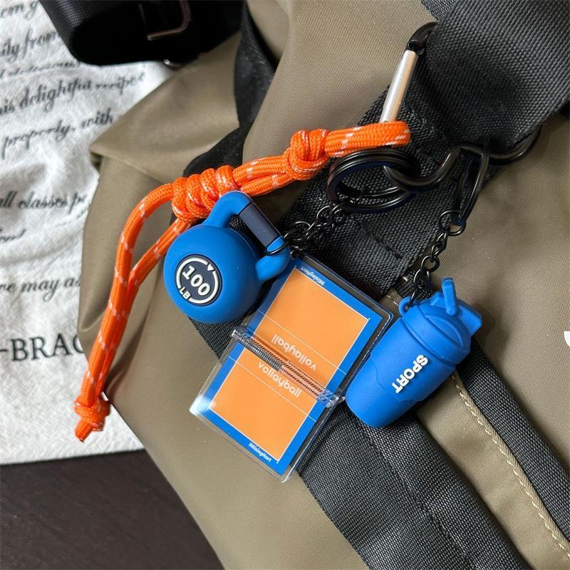Itness Theme Rubber Keychain Pendant Portable Gym Style Bag Charm Durable Key Ring for Sports Lovers Men Women Daily Accessory