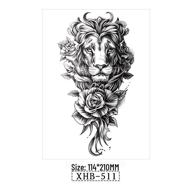 Vattentäta Svarta Djur Halvarm Tatuering Klistermärken