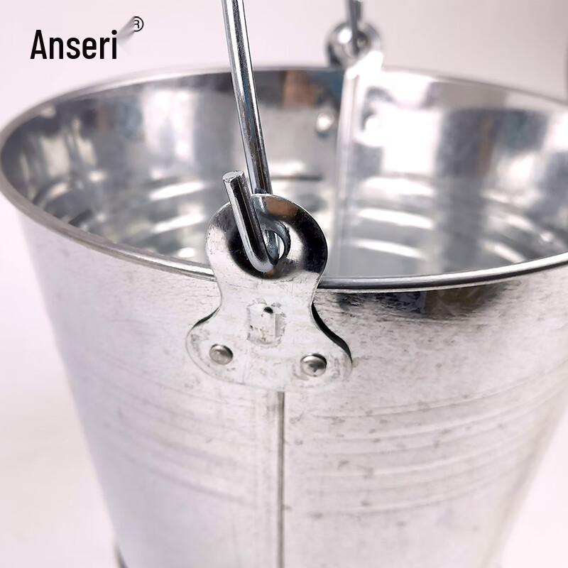 5L Metal Water Bucket with Wooden Handle