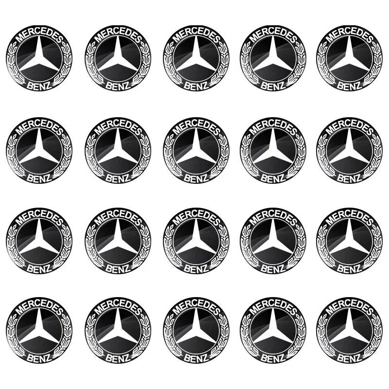 New For Mercedes Benz 11/14mm Aluminum Car Key Badge Sticker For Mercedes Benz W203 W204 W211 W210 W124 AMG W202 W212 W220 W205