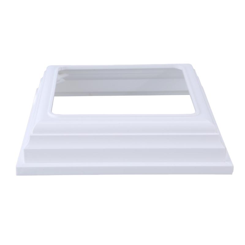 White Plastic Post Sleeve 4x4Inch Interior Diameter Base Trim Easy Install Skirt for Deck Porch Railing Column (4Pack)