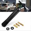 3inches Car Antenna Carbon Radio Fiber FM Antena Black Kit Universal w/ 4 Screw
