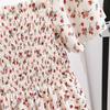 Women's Floral Print Chiffon Dress Casual Summer Autumn Short Sleeve Elastic Waist A-Line Midi Dress Fashion